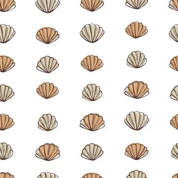 Vector  pattern with  seashells. Stock Illustration