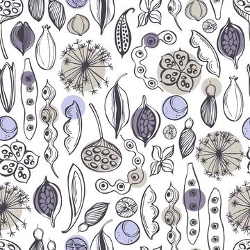 Vector pattern with  seedpods. イラスト素材
