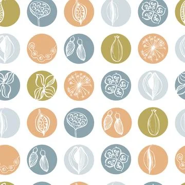 Vector pattern with  seedpods. Stock Illustration