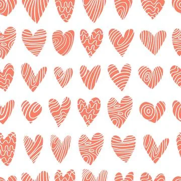 Vector pattern with  sketch hearts. Stock Illustration