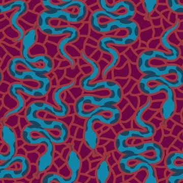 Vector pattern with snakes イラスト素材