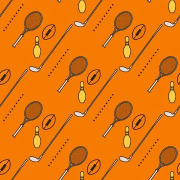 Vector Pattern Sport Game Tennis Golf Football Stockillustratie