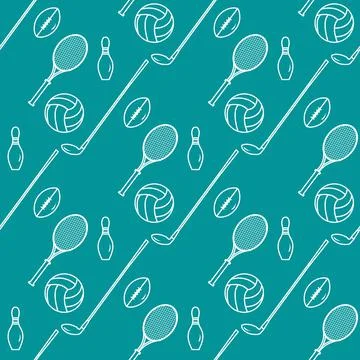 Vector Pattern Sport Game Tennis Golf Football Stock Illustration