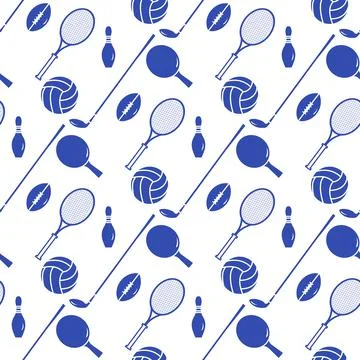 Vector Pattern Sport Game Tennis Golf Football Stock Illustration