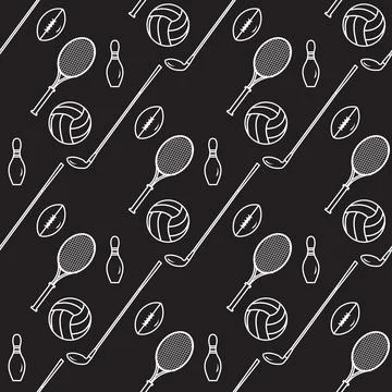 Vector Pattern Sport Game Tennis Golf Football 스톡 일러스트