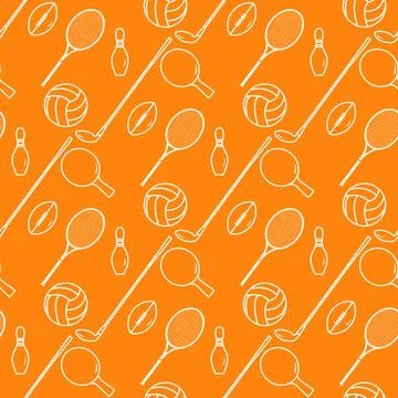 Vector Pattern Sport Game Tennis Golf Football Stock Illustration