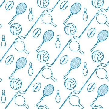 Vector Pattern Sport Game Tennis Golf Football Stock Illustration