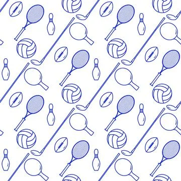 Vector Pattern Sport Game Tennis Golf Football Stock Illustration