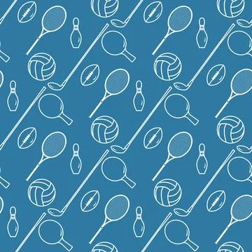 Vector Pattern Sport Game Tennis Golf Football Stock Illustration