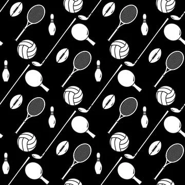 Vector Pattern Sport Game Tennis Golf Football Stock Illustration