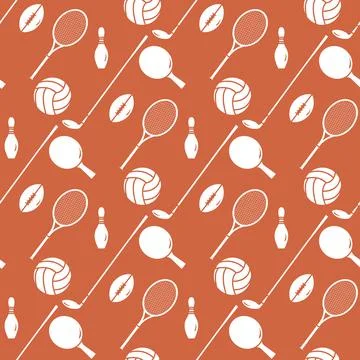 Vector Pattern Sport Game Tennis Golf Football Stock Illustration