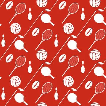 Vector Pattern Sport Game Tennis Golf Football Stock Illustration
