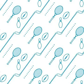 Vector Pattern Sport Game Tennis Golf Football Illustrazione stock