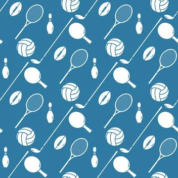 Vector Pattern Sport Game Tennis Golf Football Stock Illustration