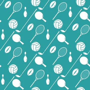 Vector Pattern Sport Game Tennis Golf Football Stock Illustration