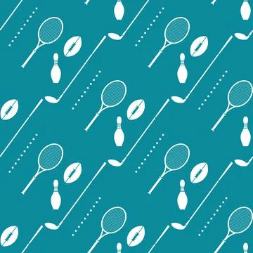 Vector Pattern Sport Game Tennis Golf Football 스톡 일러스트