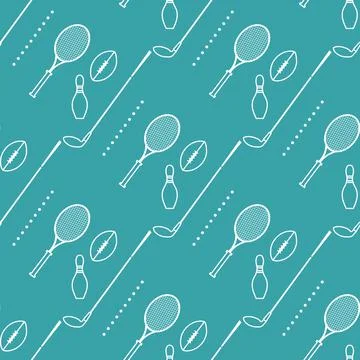 Vector Pattern Sport Game Tennis Golf Football Stockillustratie