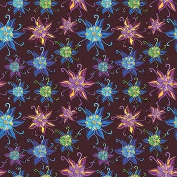 Vector Pattern with Spring Flowers Stock Illustration