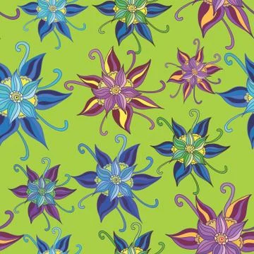 Vector Pattern with Spring Flowers Stock Illustration