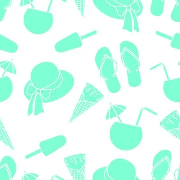 Vector pattern Sun Hat Summer Holiday Beach Travel Illustrazione stock