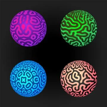 Vector pattern surface spheres set. Stockillustratie