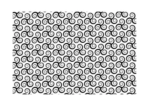 Vector pattern with swirling triple spiral or Triskele, Stock Illustration