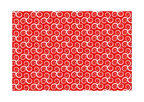 Vector pattern with swirling triple spiral or Triskele, Stock Illustration