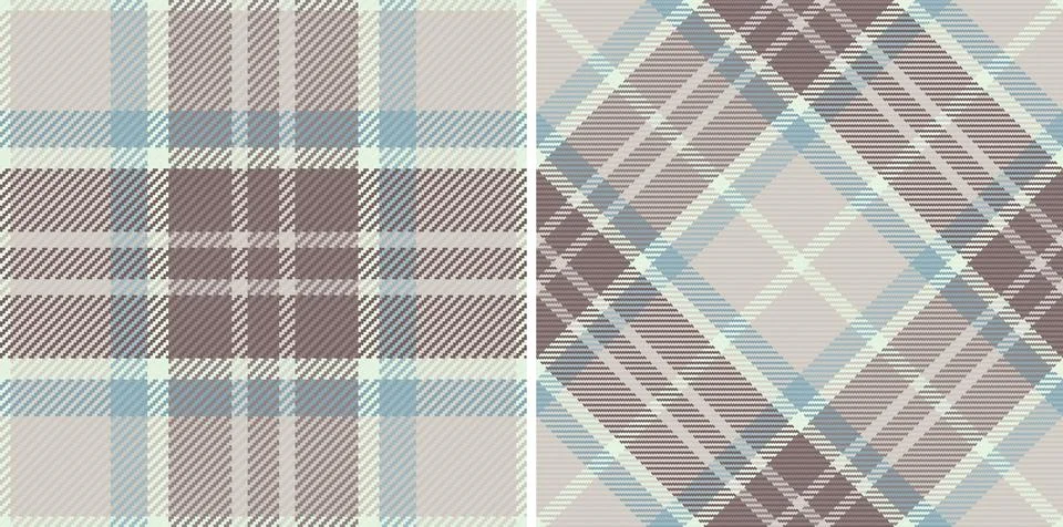 Vector pattern texture of check plaid textile with a background tartan seam.. 库存插图