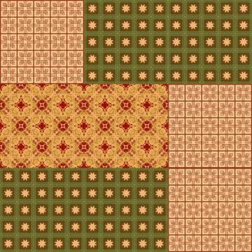 Vector pattern tile in patch work design. Stock Illustration