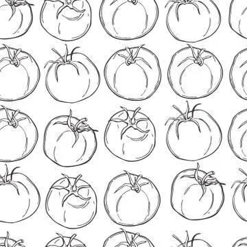Vector  pattern with tomatoes. Stock Illustration