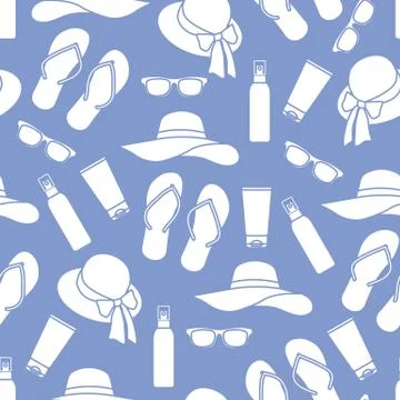 Vector pattern Travel Summer Beach Sun Protect Illustrazione stock