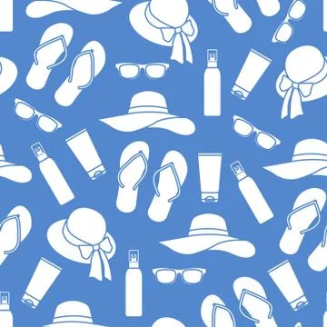 Vector pattern Travel Summer Beach Sun Protect Illustrazione stock
