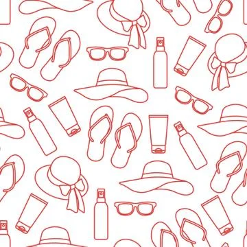 Vector pattern Travel Summer Beach Sun Protect Illustrazione stock