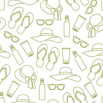 Vector pattern Travel Summer Beach Sun Protect Illustrazione stock