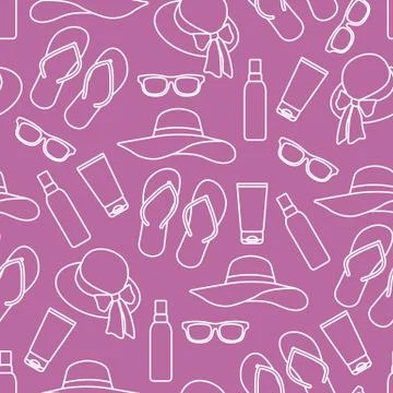 Vector pattern Travel Summer Beach Sun Protect Stock Illustration