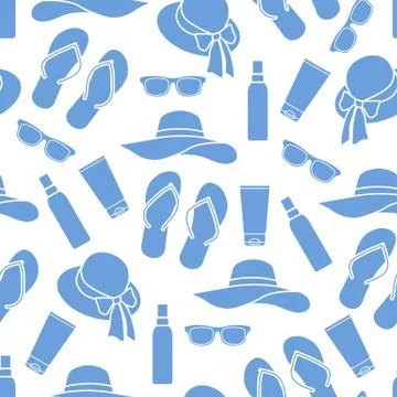 Vector pattern Travel Summer Beach Sun Protect Stock Illustration