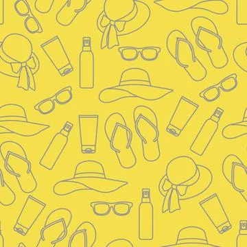 Vector pattern Travel Summer Beach Sun Protect Stock Illustration