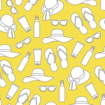 Vector pattern Travel Summer Beach Sun Protect Illustrazione stock