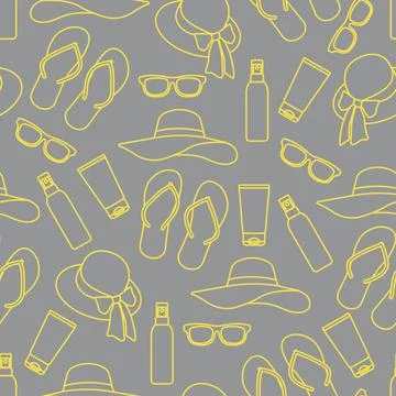 Vector pattern Travel Summer Beach Sun Protect Illustrazione stock