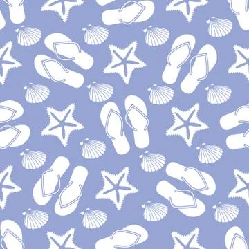Vector pattern Travel Summer Holiday Beach shell Stock Illustration