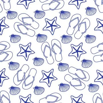 Vector pattern Travel Summer Holiday Beach shell Stock Illustration