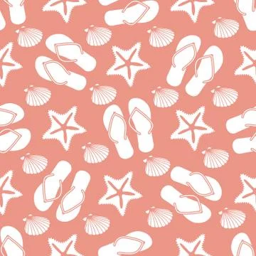 Vector pattern Travel Summer Holiday Beach shell Illustrazione stock