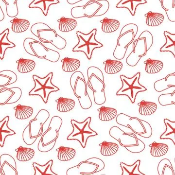 Vector pattern Travel Summer Holiday Beach shell Stock Illustration