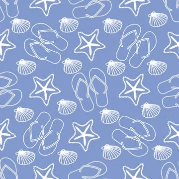 Vector pattern Travel Summer Holiday Beach shell イラスト素材
