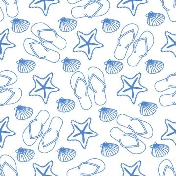Vector pattern Travel Summer Holiday Beach shell Stock Illustration