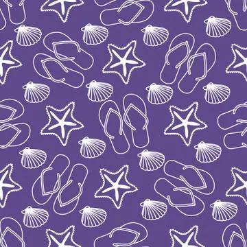 Vector pattern Travel Summer Holiday Beach shell Stock Illustration