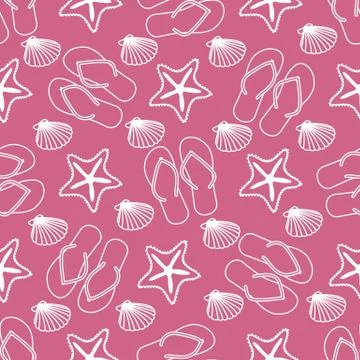 Vector pattern Travel Summer Holiday Beach shell Illustrazione stock