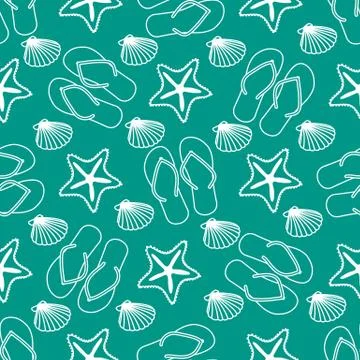Vector pattern Travel Summer Holiday Beach shell Illustrazione stock