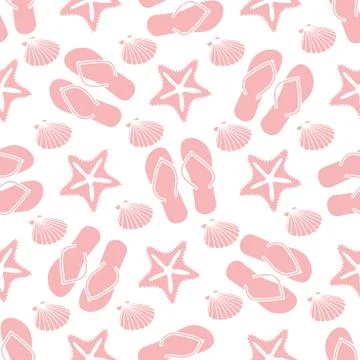 Vector pattern Travel Summer Holiday Beach shell Stock Illustration