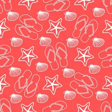 Vector pattern Travel Summer Holiday Beach shell Stock Illustration